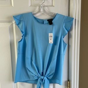 Ann Taylor top sleeveless with flutter sleeves